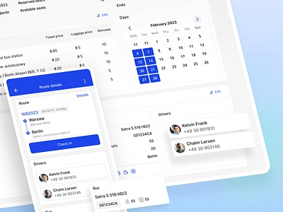 GrandBus booking bus calendar desktop app fleet managment interface mobile app reactjs route planner travel trip planner ui user profile ux web app