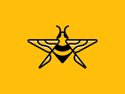 Bee Star Logo animal be bee brand branding food for sale honey logo mark nagual design star
