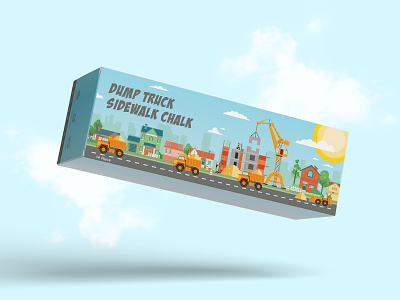 Package Design for Dump Truck Sidewalk Chalk brand branding chalk chalk package child colorful design digital digital art fun graphic design identity branding illustration kids kids package modern package package design