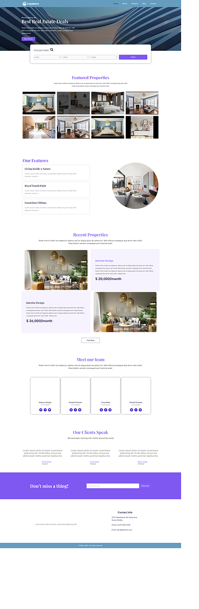 Real Estate Website Landing Page clean elementor fast and secure landing page responsive seo web design wordpress wordpress theme customization