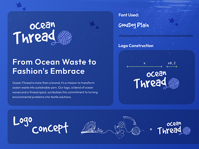 Ocean Thread Logo Concept app application branding ca casestudy clean design ecommerce fashion graphic design illustration logo ocean shopping thread typography ui ux vector water