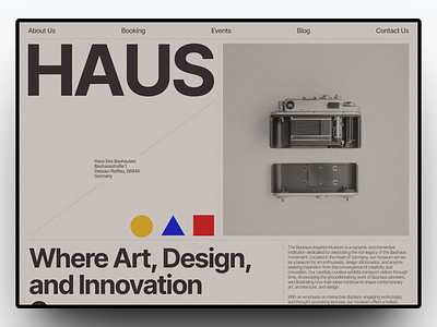 Haus Art Museum - Website art bauhaus branding design graphic design landing page museum retro ui vintage web design