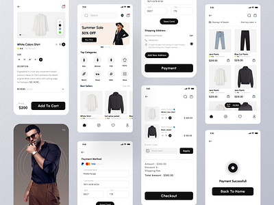 Clothing E-Commerce App UI -Andriod/IOS app app ui branding design ecommerce app ecommerce app ui graphic design illustration logo ui ux vector