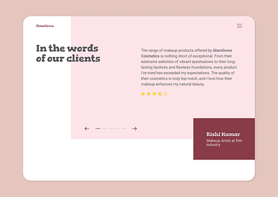 Testimonial #Day39 makeup company testimonial ui design ux design visual design