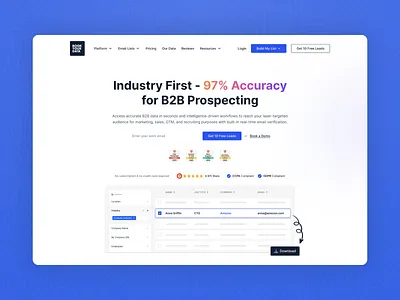 UI/UX Design for Bookyourdata.com clean design footer hero illustration landing landing page layout minimal skeleton ui ux web website