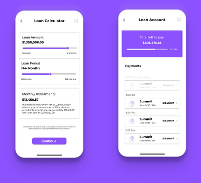 App Loan Calculator app design designer graphic design ui ux web