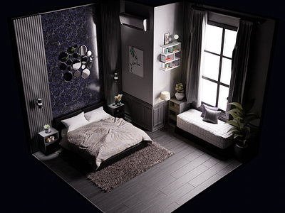 Dreamy Bedroom - Isometric 3D 3d 3dart 3ddesign 3dluxury 3dmodel 3drender 3droom bedroom designbedroom graphic design isometric isometricbedroom luxurydesign luxuryroom modeling3d realistic realisticroom render room roomdesign