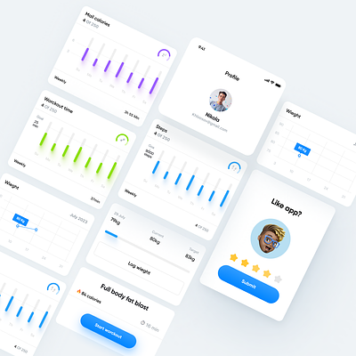 Fitapp app clean design fitness interface ui ux white