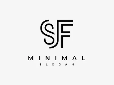 Letter SF Minimalist Logo Design alphabet branding design f graphic design illustration initial initials letter letter f letter s letters logo logo design minimal minimalist s simple typography vector