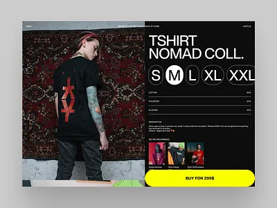 Baikonur streetwear concept black clean design logo store ui ux web white