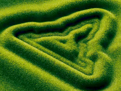 Logo wave 3d animation branding grass green houdini logo loop motion graphics redshift render wave