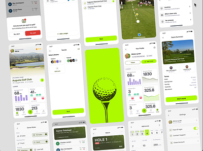Trophy Golf iOS App - Summary animation app design ios ui ux