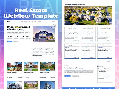 Rëal - Real Estate Webflow Template active maintence app card clean detail villa leasing maintance status minimalist mobile app place offer product app property management re schedule real estate rent renting saas tenants ui villa