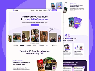 Website design ttagz branding pink playful purple rounded website ugc web design website website design