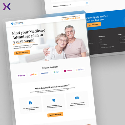 Lead Generation Landing Page/ FORGE47 design dribbble shot illustration landing page design landingpage lead generation lead generation landing page medical medical landing page medicare ui ux