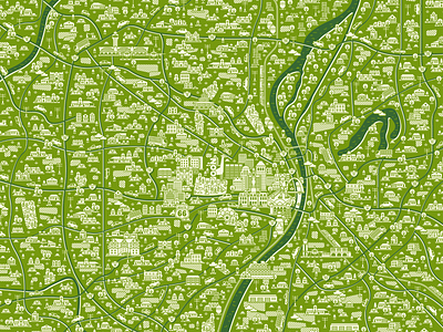 St. Louis Map editorial illustration magazine map st. louis vector