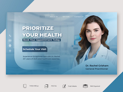 Modern Medical Appointment Website Banner Template online presence