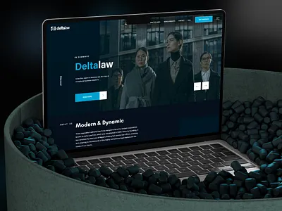 Dark theme landing Page black blue branding concept dark design landing landing page landing page design law mock page theme ui ux web app website white