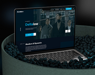 Dark theme landing Page black blue branding concept dark design landing landing page landing page design law mock page theme ui ux web app website white