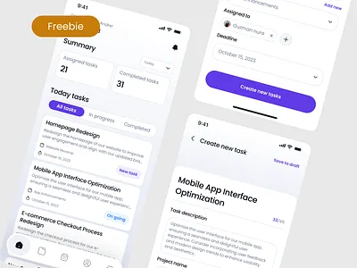 Bertugas - Task Management Mobile App figma free freebie job management mobile app task task manager ui design ui kit work