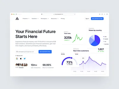 Finance Website Concept | Hero Header finance concept finance header finance header design finance hero finance hero header finance ui header concept header exploration header section hero deader hero design hero section heroheader herosection saas saas design saas header uiux web design webflow