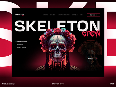 💀Skeleton Crew🔴⚫️ design red skeleton ui ux web design