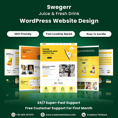 Juice & Fresh Drink WordPress Website wordpresscustomization