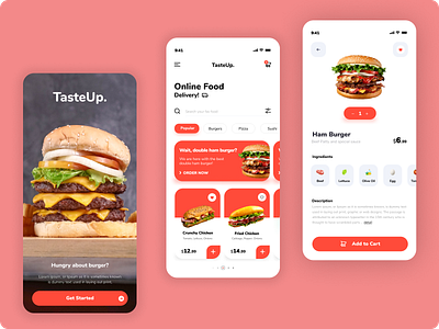 TasteUp Mobile App Ui appdesign design foodapp fooddelivery fooddeliveryapp foodmenu graphic design mealpreparation menudesign mobileapp onlinefood recipeapp restaurantapp ui uiuxdesign userinterface