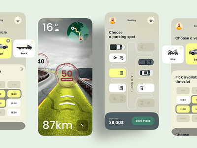 Car Parking Mobile App app booking car design interface ios mobile parking slot spot ui ux vehicle