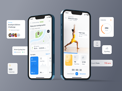 Experience the Future of Sports Apps! 🎾 freebie mobile mobile app running sport sport management ui ux web design webmarc yoga