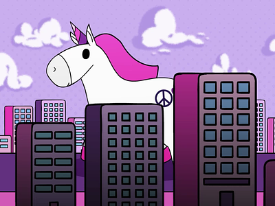 Yultron (2019). 2d animation branding character design gif gifs graphic design illustration logo motion poney pony tripping unicorn