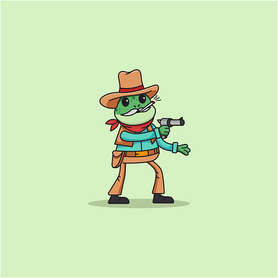 Cute Cobow cartoon cute cute cowboy frog design funny illustration