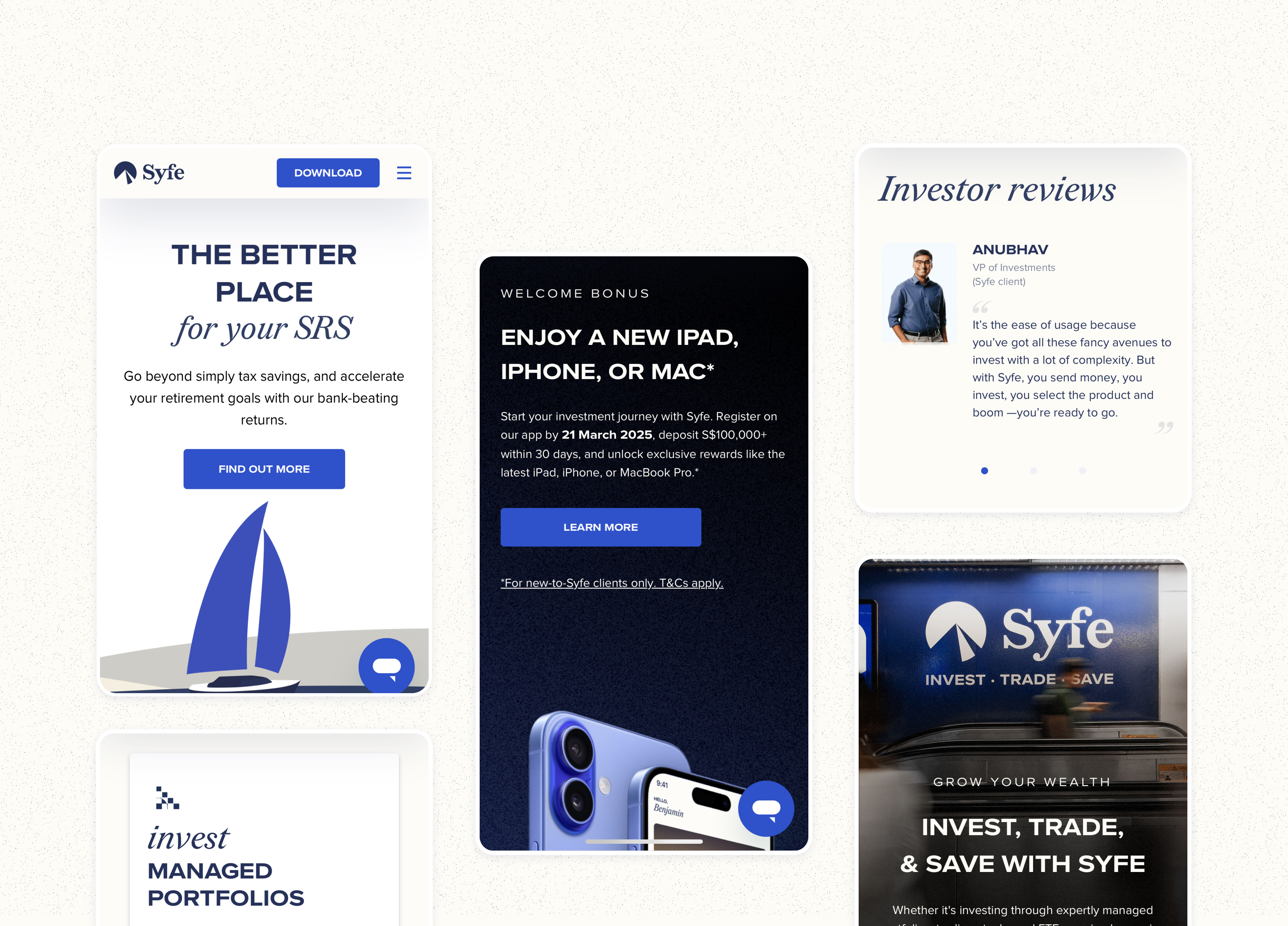 Syfe: Webflow Migration for a MAS-Licensed Wealthtech Platform animation b2c clean ui cms website design system fintech fintech design investment platform motion design product design responsive design robo advisor seo singapore ui design ux design wealth management wealthtech web design webflow
