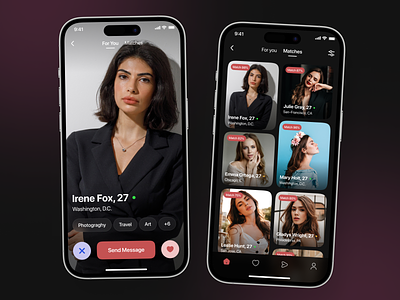Dating App UI app app design app design screens app screens design ios mobile mobile app mobile app design mobile app screens ui uiux user interface ux