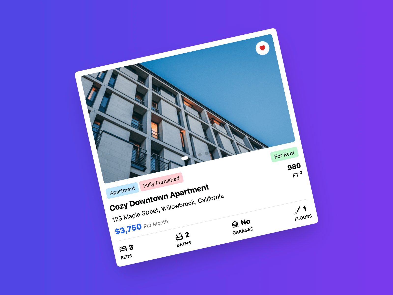 Real Estate Property Card UI Made Using Tailwind CSS by Praveen