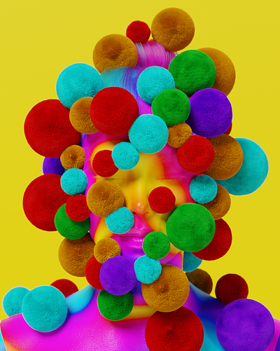 Bubbles 3d 3d art art artwork blender colorful girl illustration portrait