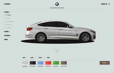 CAR CUSTOMISATION PAGE | BMW redesigned | DailyUI 3d app bmw bmw website branding buy car car website customisation dailyui design graphic design illustration logo m5 motion graphics sell ui uiux vector