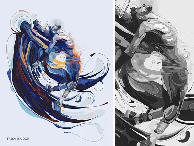 flying solo abstract angel colorful fly flying illustration portrait portrait illustration unique wing