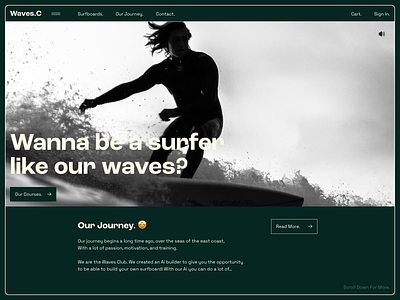 Waves Club Surfers Homepage branding homepage minimal surf surfing website