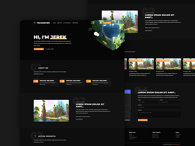 Technofied - Minecraft Developer Portfolio branding design development frontend graphic design minecraft website portfolio website ui ux vector website website designer