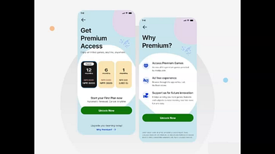 Go Premium (Mobile Design) ads free animation branding color theory figma get premium go premium graphic design logo mobile design motion graphics new plan no ads plans popular plan premium pricing ui unlock now why premium