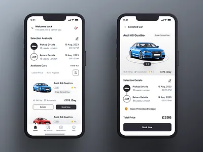 Car Booking App UI Design Case Study // Jacksphere branding car booking car rental case study creative design graphic design illustration jacksphere minimal modern simple timeless ui user friendly user interface