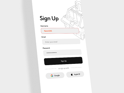 Sign Up UI motion graphics ui