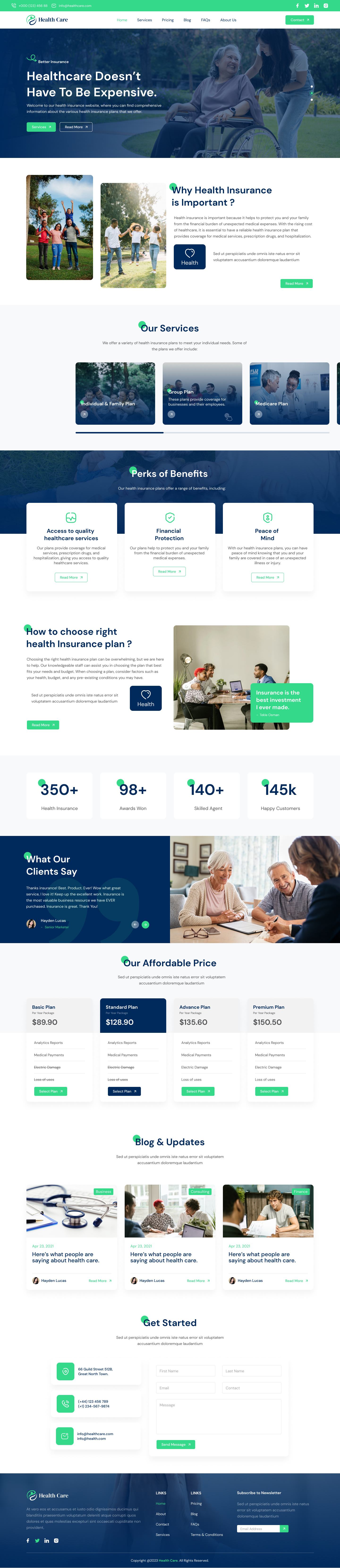 Health Care Insurance art design ecommerce figma flat health healthcare insurance logo minimal service typography ui ux vector web website