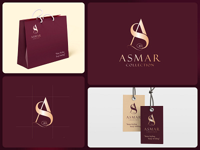 ASMAR Identity Design bag bento brand branddesign branding design fashion gradient graphic design identity illustration logo logo design logodesign red simple tag vector