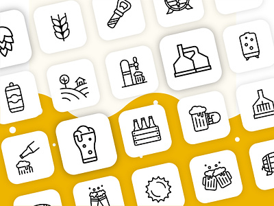 Beer Icon Set beer beer brewing brew brewery brewing craft beer creative creativity design designer graphic design hops icon icon kit icon pack icon set iconography icons minimal modern