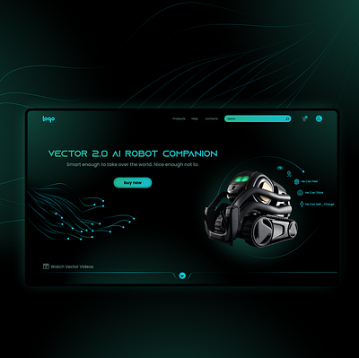 Companion Robot - Homepage UI&UX dark theme graphic design home page robot ui ux web design