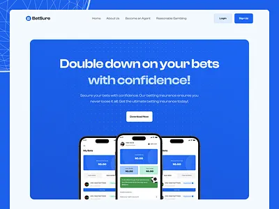 Betting Insurance Landing Page betting app betting app design betting app landing page betting insurance landing page design football design sports sports landing page ui