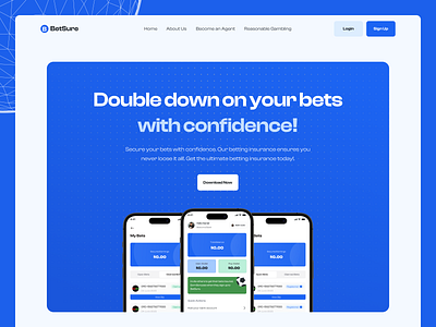 Betting Insurance Landing Page betting app betting app design betting app landing page betting insurance landing page design football design sports sports landing page ui