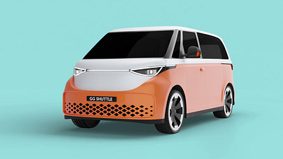 Van 3D model in color 3d animation automotive blender car product design